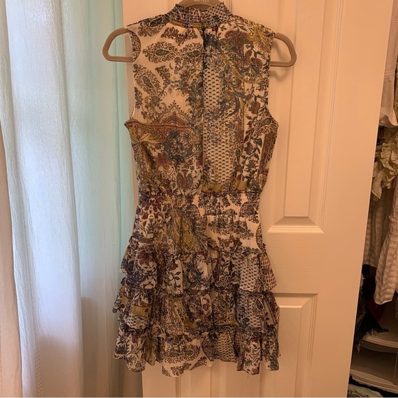 MSK Brown Tan Ruffled Tiered Midi Dress - Picture 3 of 6